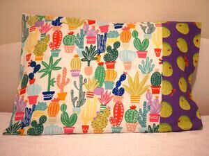 Cactus Pillowcases Set, Handmade Cotton, Standard Size
